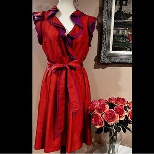 Marc Jacobs Ruffled Silk Dress Size 8